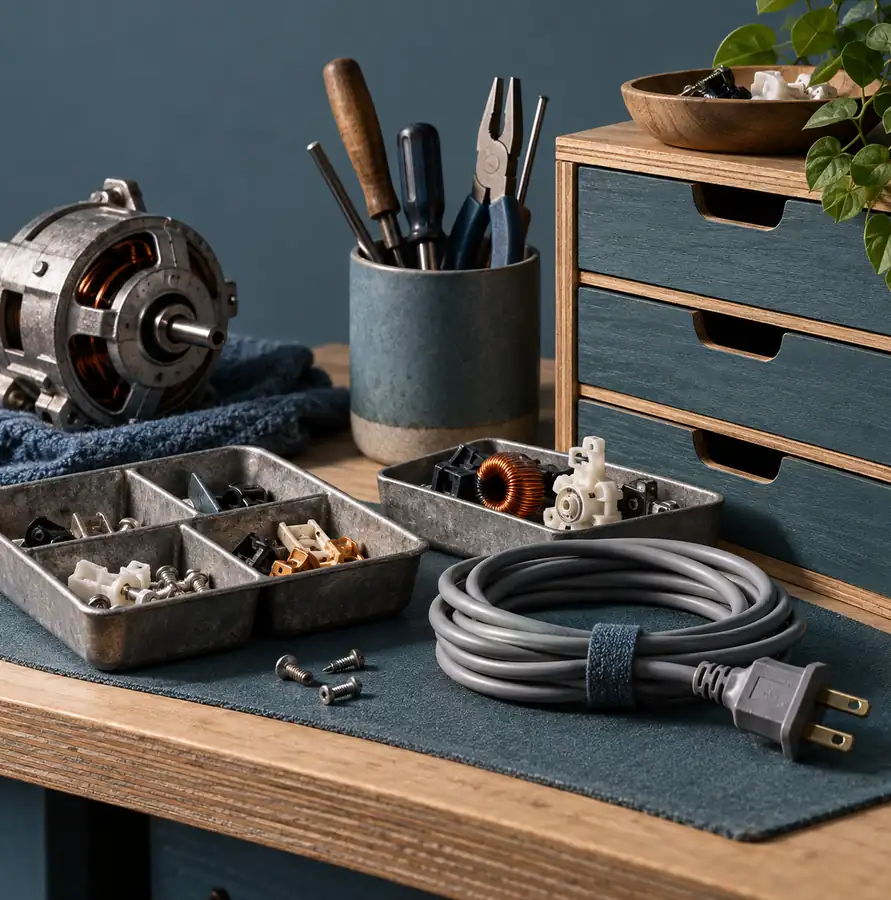 Illustration of repair businesses equipment and workspace