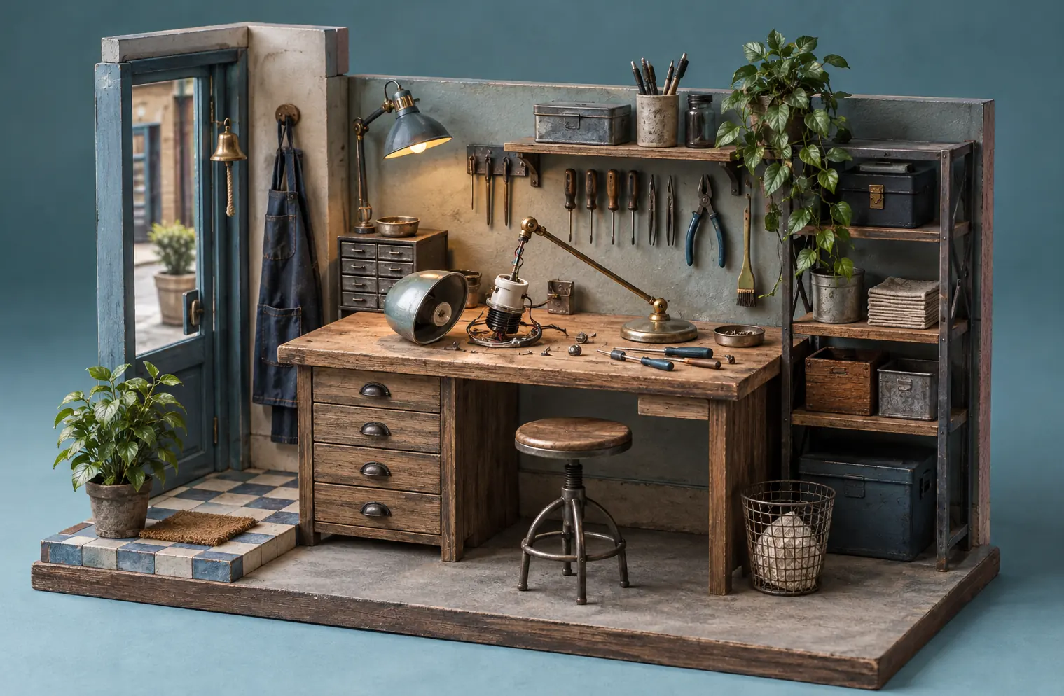 Illustration of repair businesses and their working space